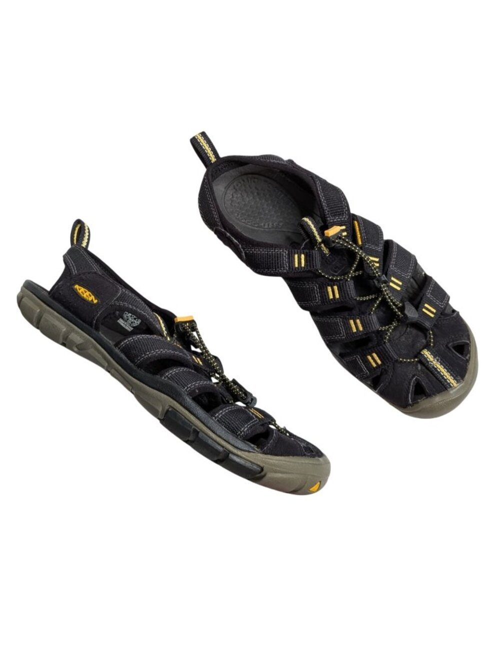 Keen Clearwater CNX womens outdoor water Sandals Black Yellow Size 7.5 US EU 38